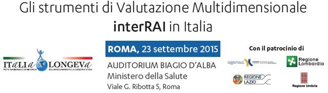 Convegno “Gli strumenti di Valutazione Multidimensionale  interRAI in Italia”